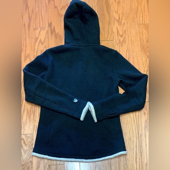 Women’s Small Black KUHL Alfpaca Full Zip Thumb Hole Fleece Hoodie - Picture 8 of 14
